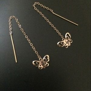 24K Gold Threaded butterfly earrings