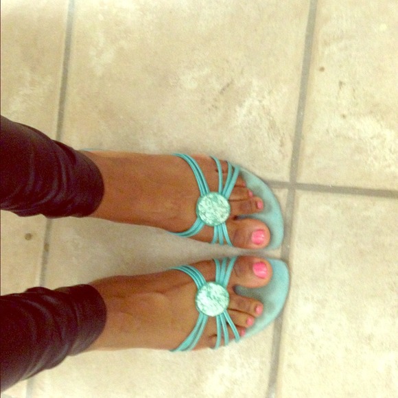 Bandolino Leather sandals Coral Blue 💗