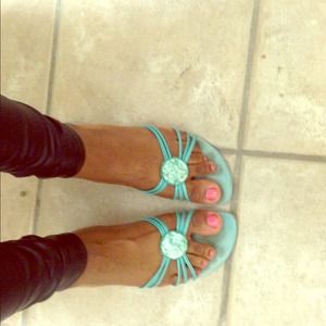 Bandolino Leather sandals Coral Blue 💗