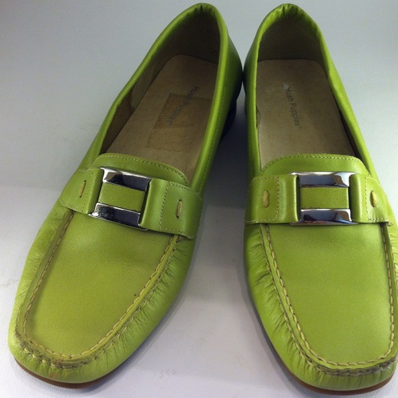Hush Puppies Green Leather Shoes Size 8.5