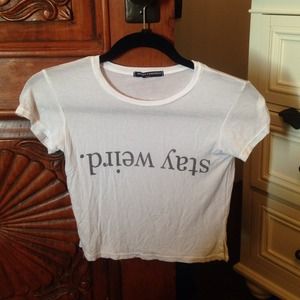 Brandy Melville stay weird crop top