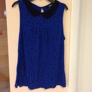 Blue and Black Polka Dot Tank