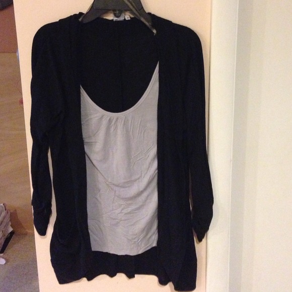 Gray tank and Black Cardi 2fee