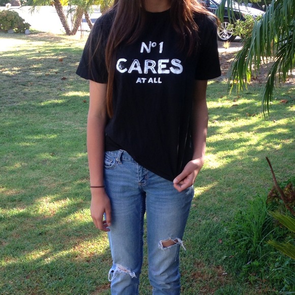 no one cares at all PACSUN tee