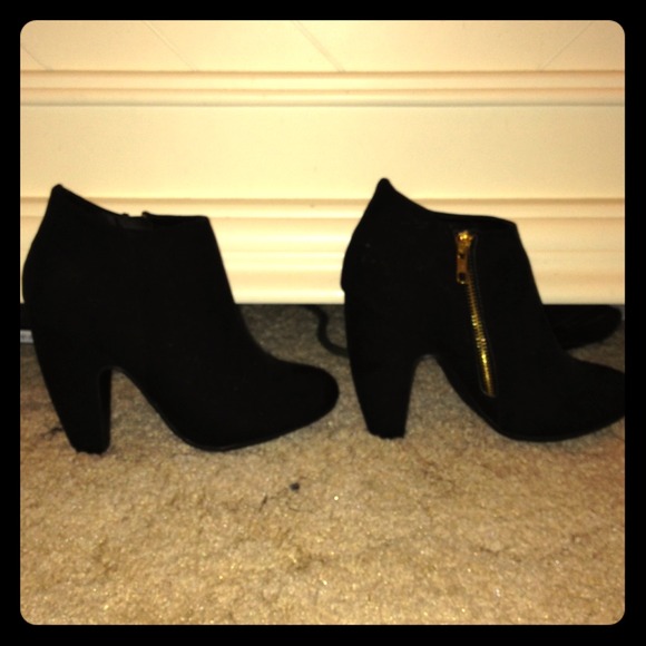 Black high heel booties