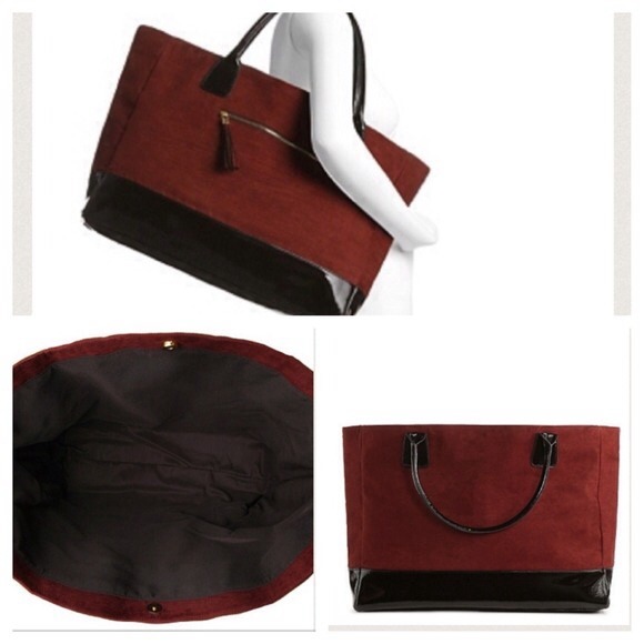 ✨REDUCED✨ NWOT faux leather and suede tote bag 👜