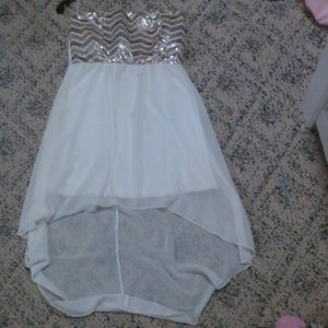 White hi-low dress