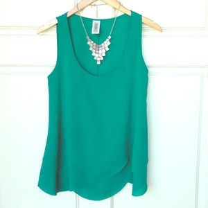 Green Scoop Neck Top