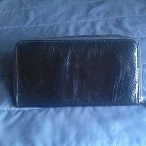 GAP faux snakeskin zip around wallet