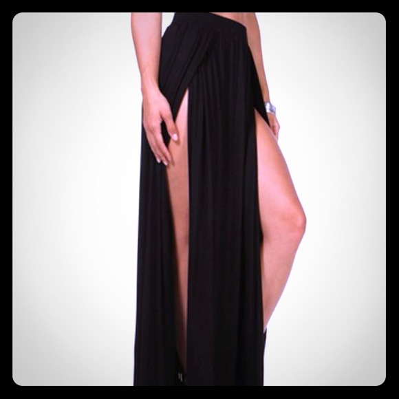 Maxi skirt, double slit