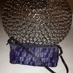 💗Authentic Fendi denim bluish black denim purse💗