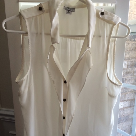 Off white button down tank