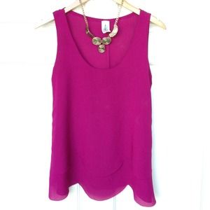 Magenta Scoop Neck Top