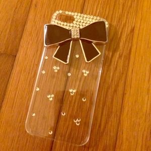 Bow rhinestone iphone5 cell phone case