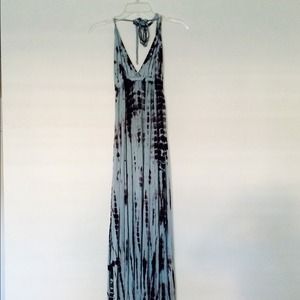 Long maxi halter dress softness in blue