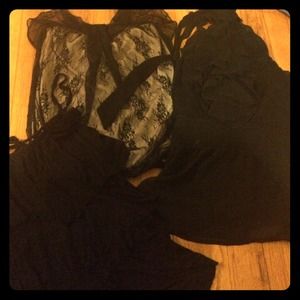Night out tops evening black lace bundle