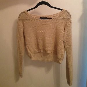 Brandy Melville cropped creme sweater!