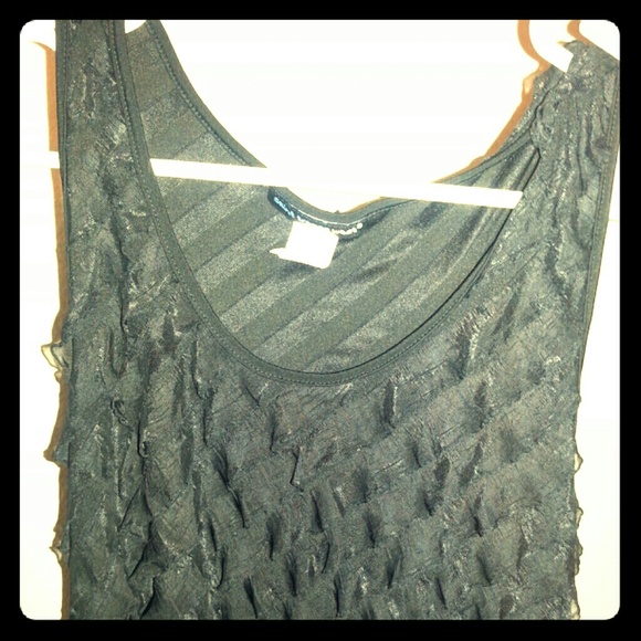 Large Black Ruffle Tank Top