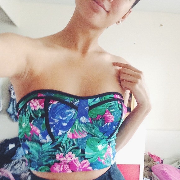 Tropical Floral bustier top