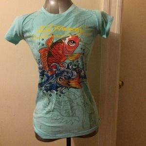 Light blue Ed Hardy t-shirt