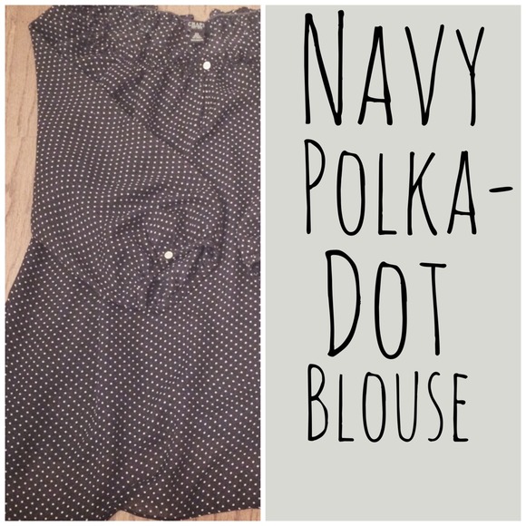 Navy Polka-Dot Top