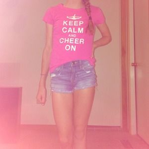 Pink "Keep Calm and Cheer On" Tee.