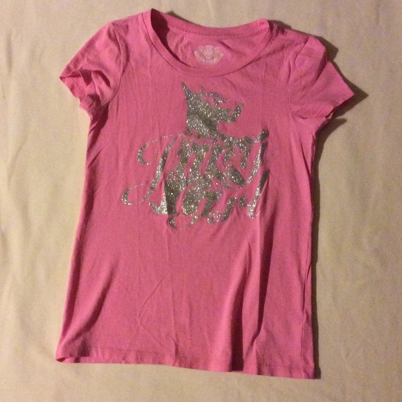 Juicy Couture girls size 8 pink glitter t shirt