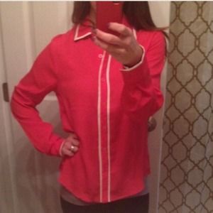 Coral button up blouse