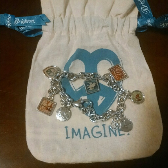 Brighton Silver Peace Charming Charm Bracelet