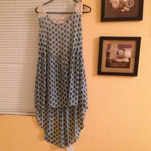 Hi-Lo Sleeveless dress w/ crocheted back.