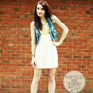Xhilaration Dresses - Off white dress with gold sequin stripes Xhilaration Dresses - Off white dress with gold sequin stripes