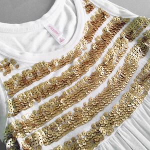 Xhilaration Dresses - Off white dress with gold sequin stripes Xhilaration Dresses - Off white dress with gold sequin stripes