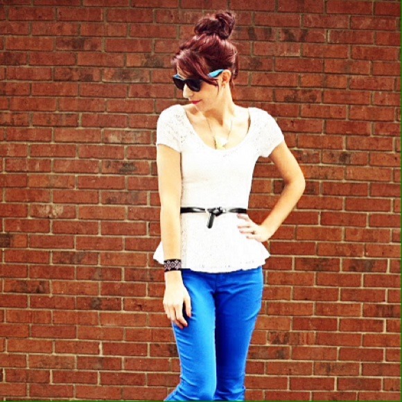 No Boundries Tops - White lace peplum top No Boundries Tops - White lace peplum top