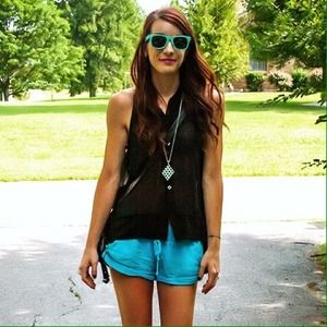 Old Navy Shorts - Teal Linen Shorts Old Navy Shorts - Teal Linen Shorts