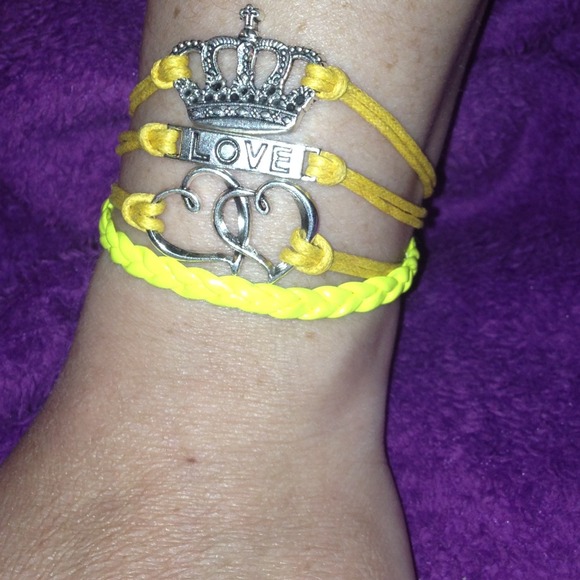 Orange & Yellow Braid Rope Leather Bracelet