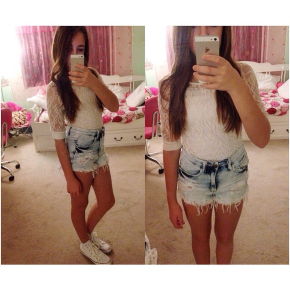 Tops - Lace Short Sleeve Top