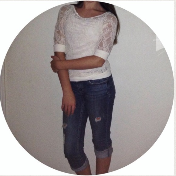 Lace Short Sleeve Top - Picture 4 of 4