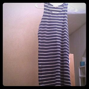 Forever 21 blue and white stripe body con dress