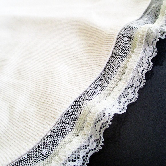 Converse Tops - Off white ribbed tank with lace detail Converse Tops - Off white ribbed tank with lace detail
