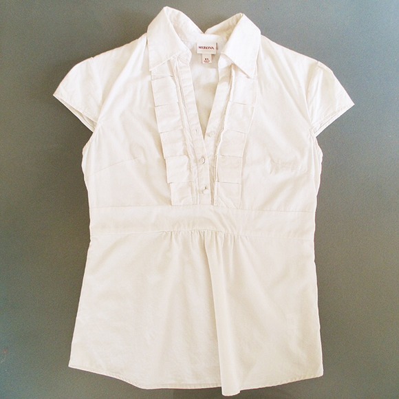 Merona Tops - Off white button up with ruffle trim Merona Tops - Off white button up with ruffle trim