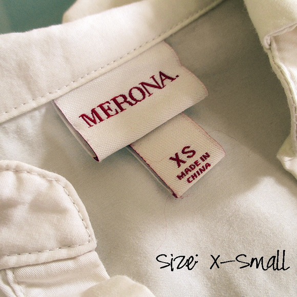 Merona Tops - Off white button up with ruffle trim Merona Tops - Off white button up with ruffle trim