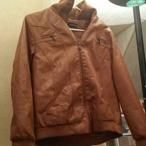 Light brown faux leather jacket