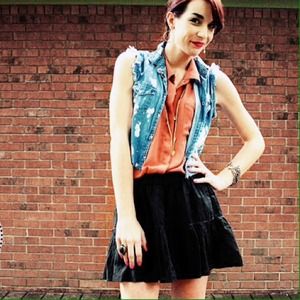 Jackets & Coats - Distressed denim vest Jackets & Coats - Distressed denim vest