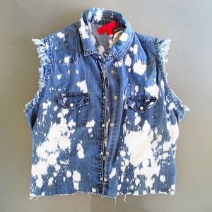 Jackets & Coats - Distressed denim vest Jackets & Coats - Distressed denim vest