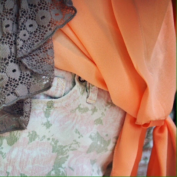 Oasap Tops - Peach tie-front blouse Oasap Tops - Peach tie-front blouse