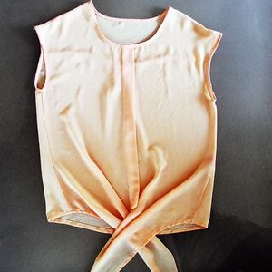 Oasap Tops - Peach tie-front blouse Oasap Tops - Peach tie-front blouse