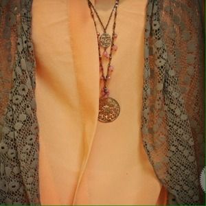 Oasap Tops - Peach tie-front blouse Oasap Tops - Peach tie-front blouse