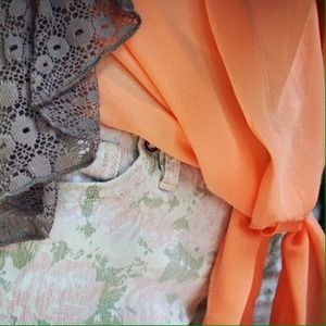 Oasap Tops - Peach tie-front blouse Oasap Tops - Peach tie-front blouse