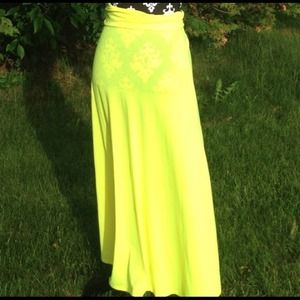 Neon Yellow Maxi Skirt