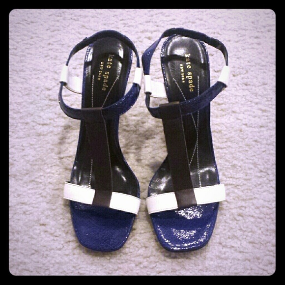 Kate spade blue brown creme size 10